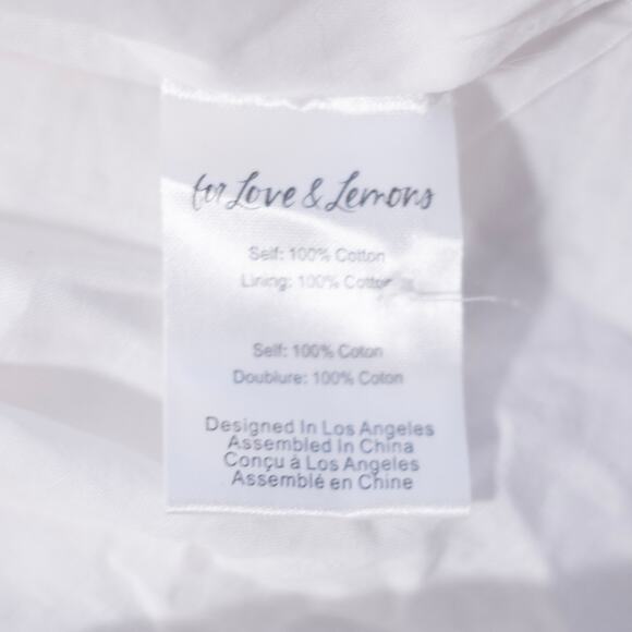 For Love & Lemons Jean Eyelet Midi Dress White Corset Puff Sleeves SZ L NWT - Picture 8 of 8